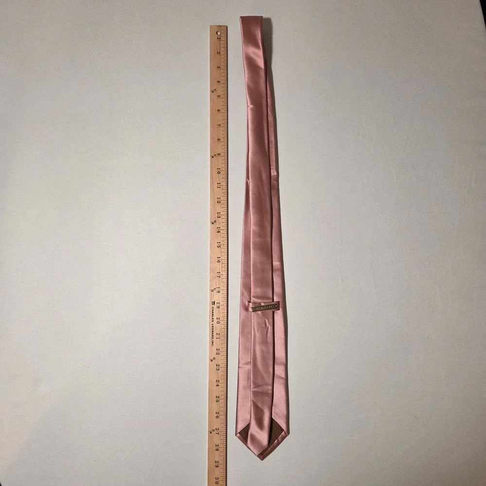 Imani Uomo Mens Silk‎ Touch Microfiber Satin Necktie Dusty Rose Pink Formal Tie